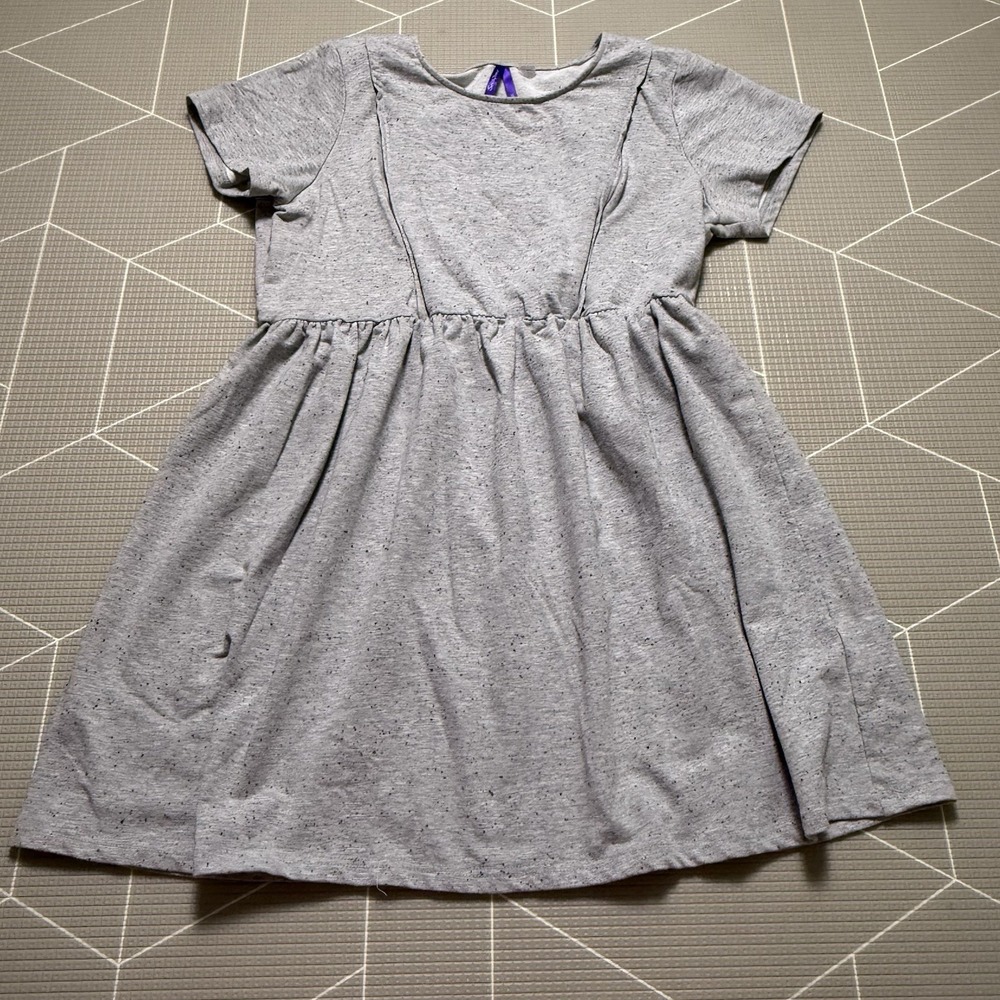 Seraphine Nursing & Maternity Tunic Sweatshirt Dress XL Gray